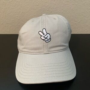 Gray Baseball Cap with Peace Sign Embroidery